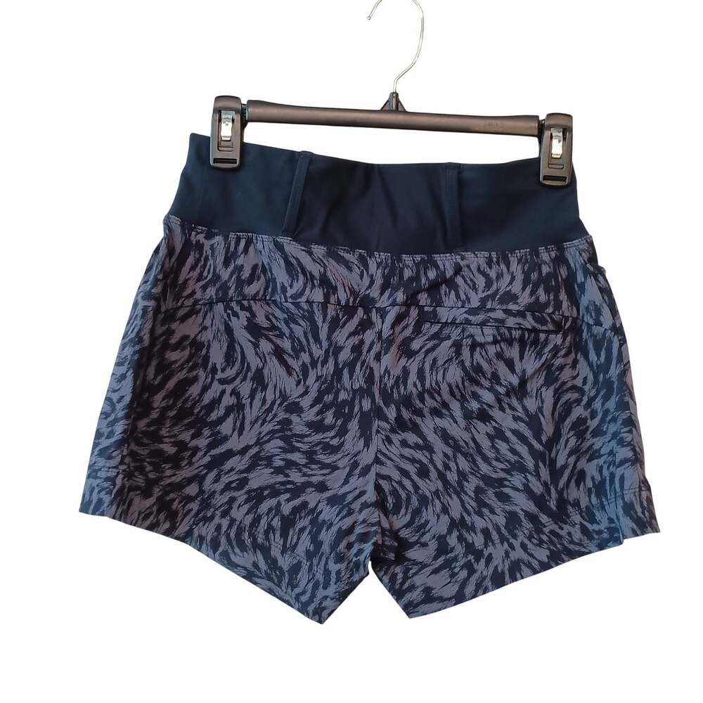 Athleta Women's Lynx Navy Trekkie North Printed Athletic Shorts Size 0 - Picture 9 of 11